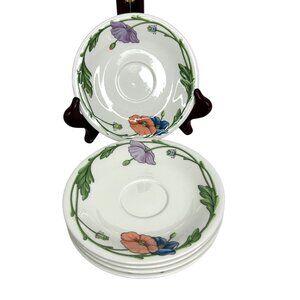 Villeroy & Boch Amapola Vitro Porcelain Saucer Set Of 5  6.5"